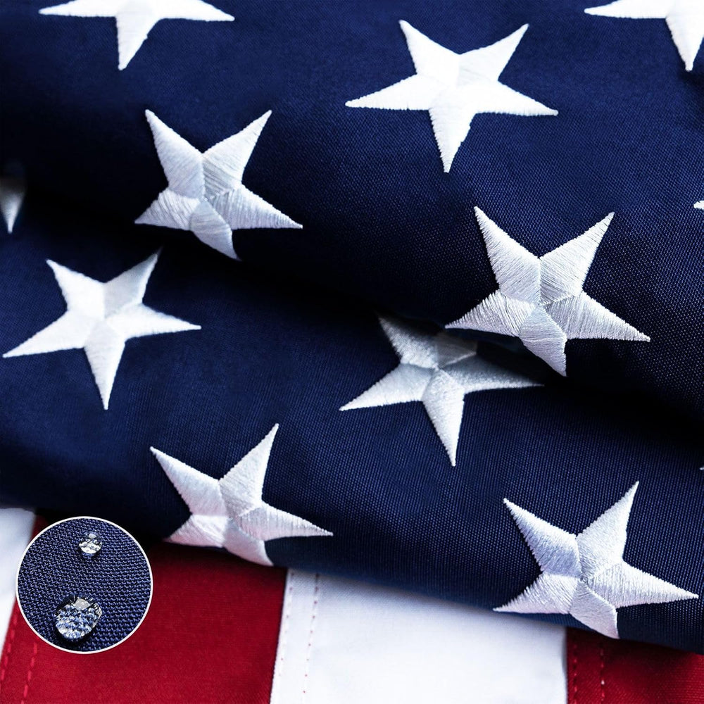 TOPFLAGS American Flag Cotton US Flags 4x6 - New Cotton Fabric Embroidered St...