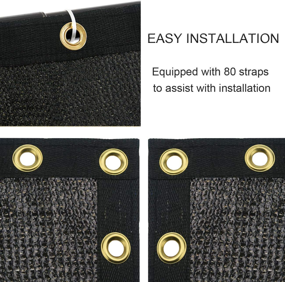 Sunnyglade 4 ft x 50 ft Privacy Screen Fence Heavy Duty Fence Cover Black