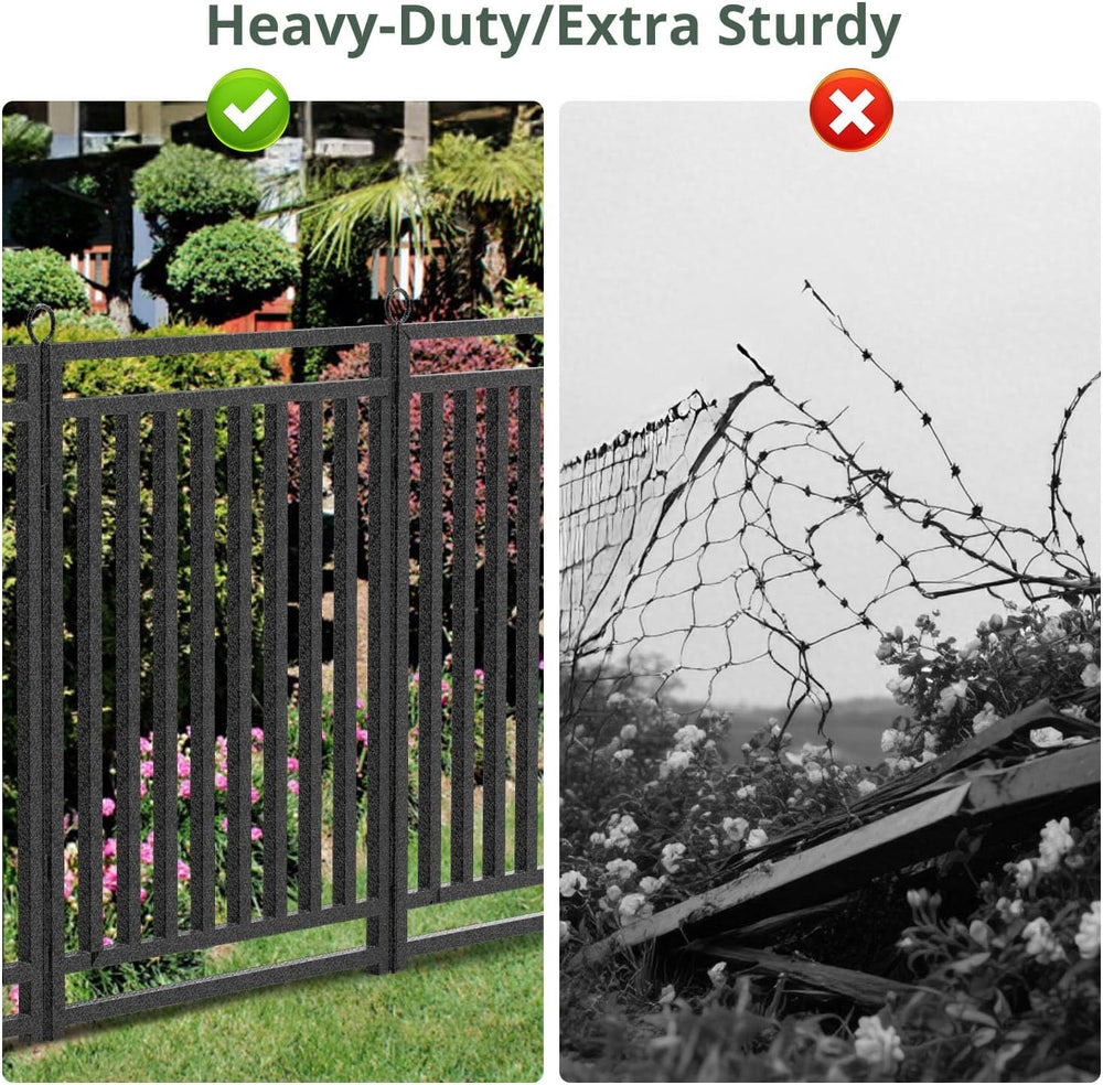 Decorative Garden Fence Metal Dog Fence Outdoor for Yard, 18ft (L) × 32in (H)...