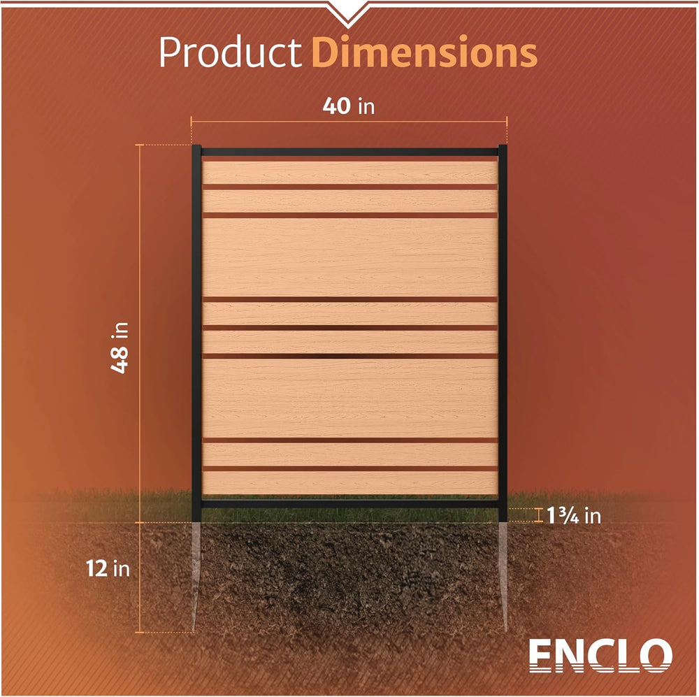 Enclo Vienna Privacy Screen, Cedar Vinyl DIY No Dig Kit