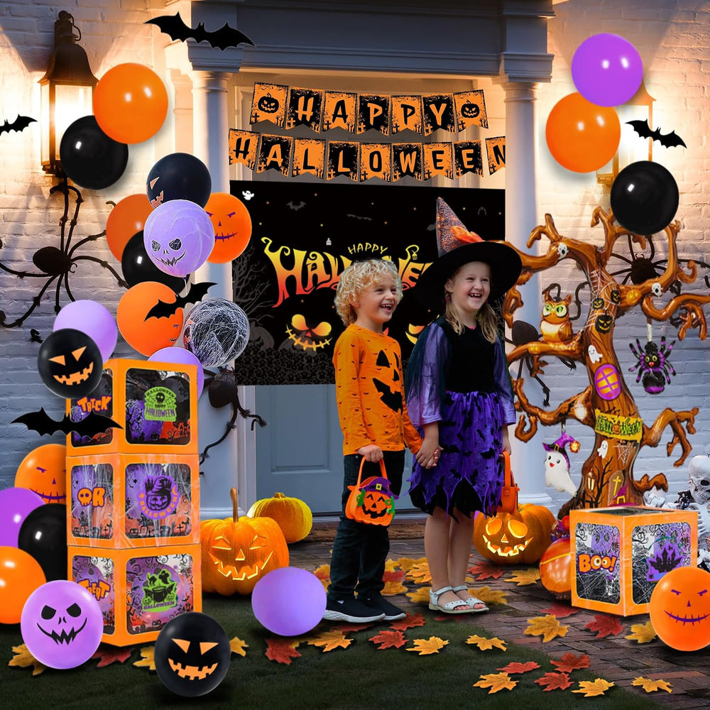 157 Pcs Halloween Party Decorations Kit, 43" Giant Tree Balloon, 4 Ballo...