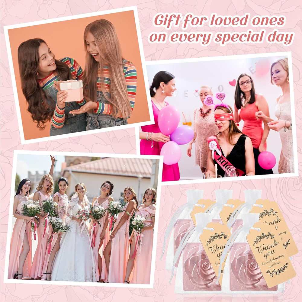 Novabright 50 Sets Rose Compact Mirrors Bulk for Wedding Party, Rose Gold