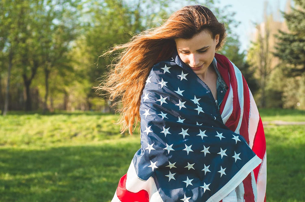 American Flag 4x6 ft: Long Lasting US Flag, Heavy Duty Nylon, Embroidered Sta...