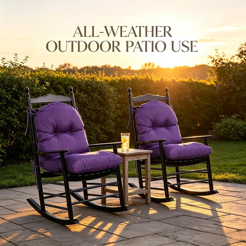 QILLOWAY Tufted Outdoor Chair Cushion Set of 4, Waterproof 43x20x4 Inch Non S...