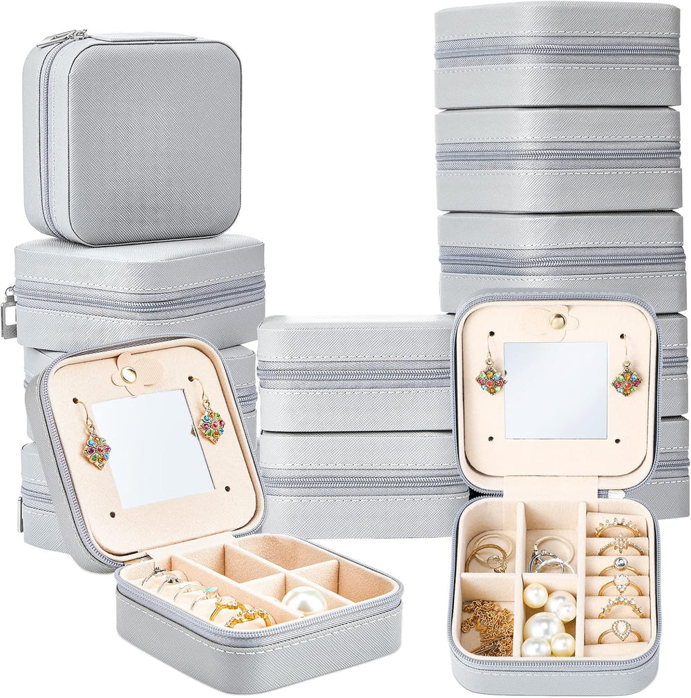 Bucherry 10 Pcs Mini Travel Jewelry Case with Mirror