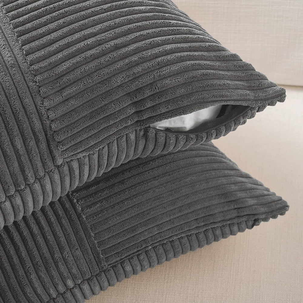 Fancy Homi 2 Packs Dark Gray Euro Decorative Throw Pillow Covers 28x28 Inch f...
