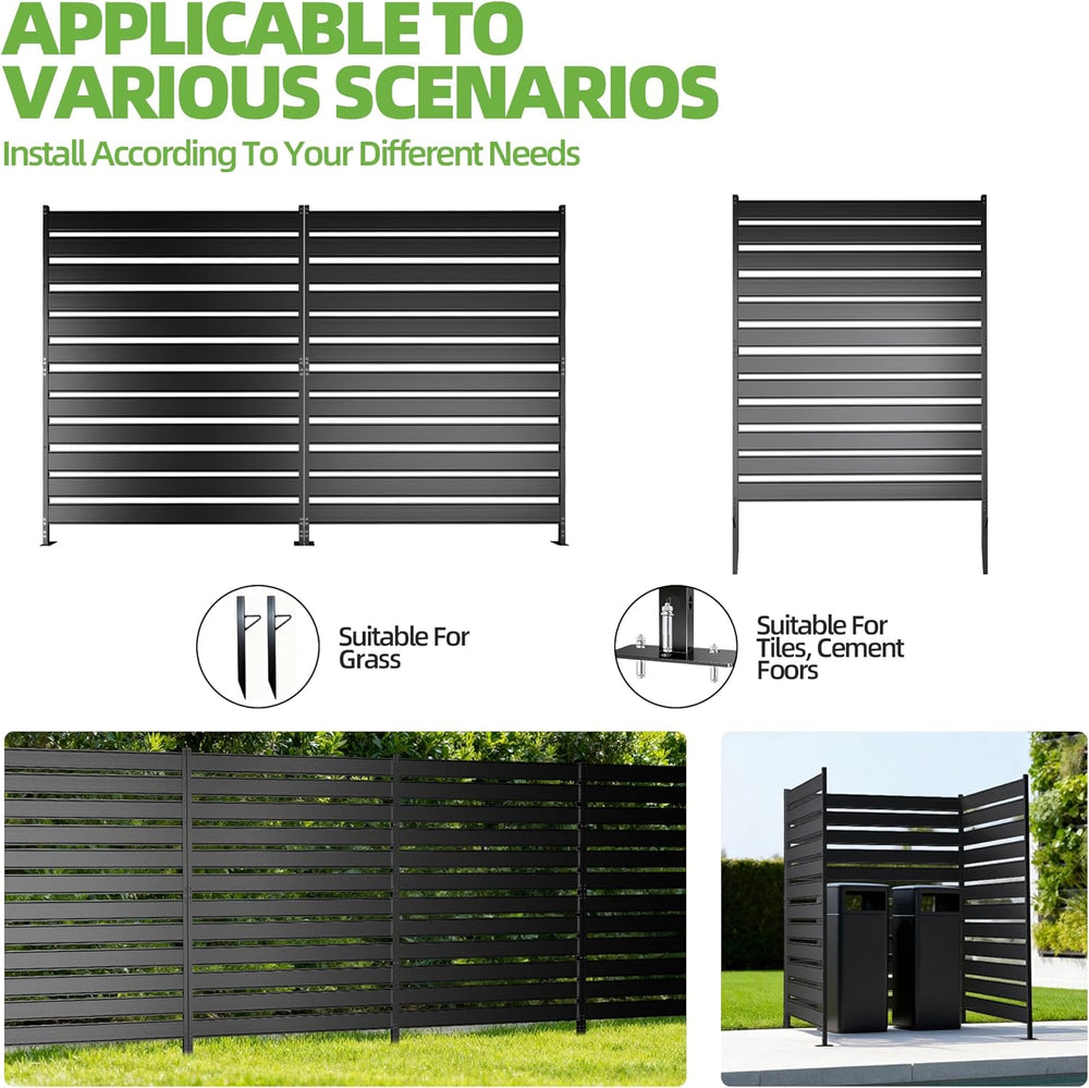 Privacy Fence Screen for AC & Trash, 48" H × 38" W(2P) Metal No...