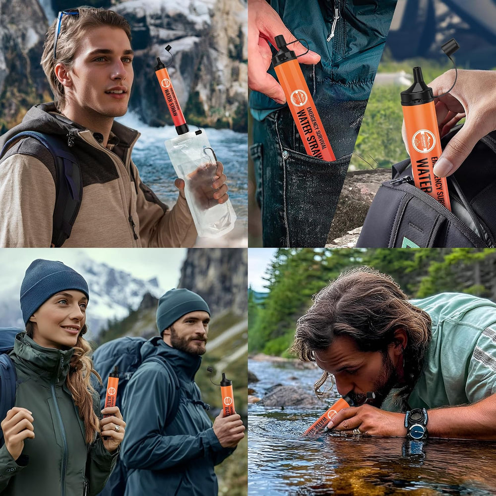 Straw Water Filter 5 Pack - Outdoor Camping & Hiking Survival Gear