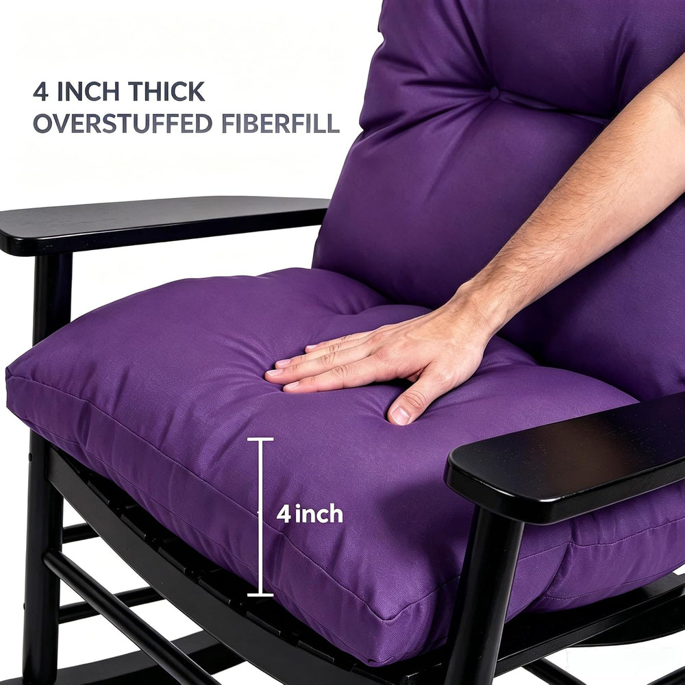 QILLOWAY Tufted Outdoor Chair Cushion Set of 4, Waterproof 43x20x4 Inch Non S...
