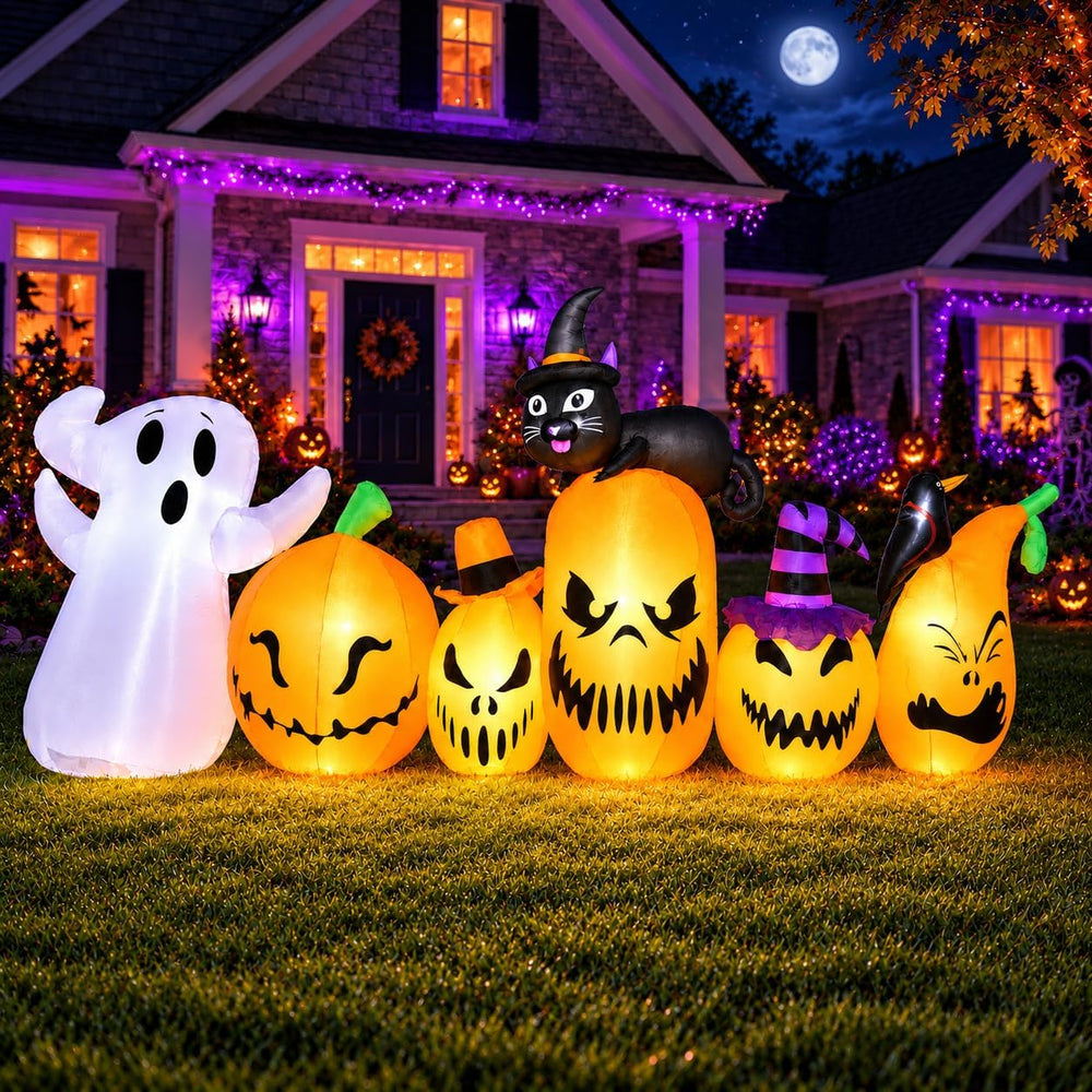 11FT Extra Wide Halloween Inflatables Pumpkins Outdoor Decorations, Blow Ups ...