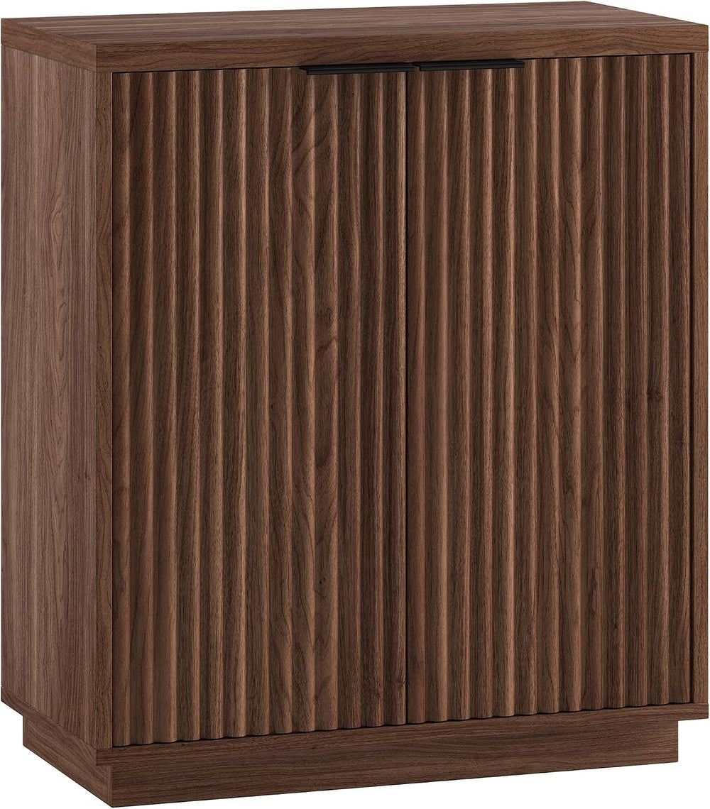 Henn&Hart 28" Fluted Accent Cabinet, Sideboard Buffet, Medium Walnut