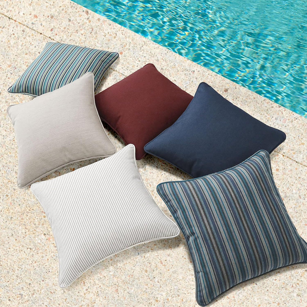 Sunbrella Decorative Outdoor Water Repellent Throw Pillows with Inserts, Set ...