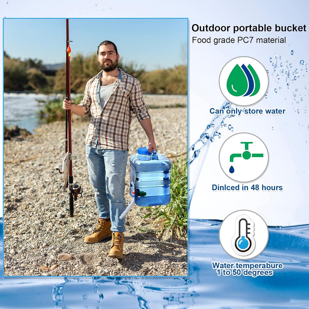 2 Pcs Water Storage Containers, 2.6 Gallon Each/ 5.2 Gallon Total