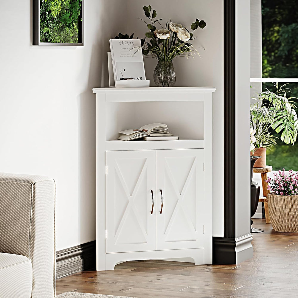 ChooChoo Corner Storage Cabinet with Barn Door Design