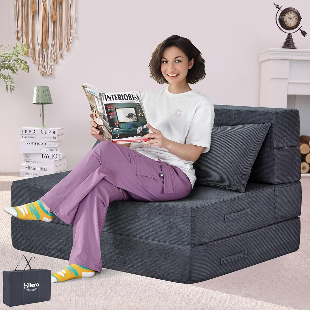 Folding Sofa Bed, Convertible Sleeper Chair Bed, Floor Sofa with Bag