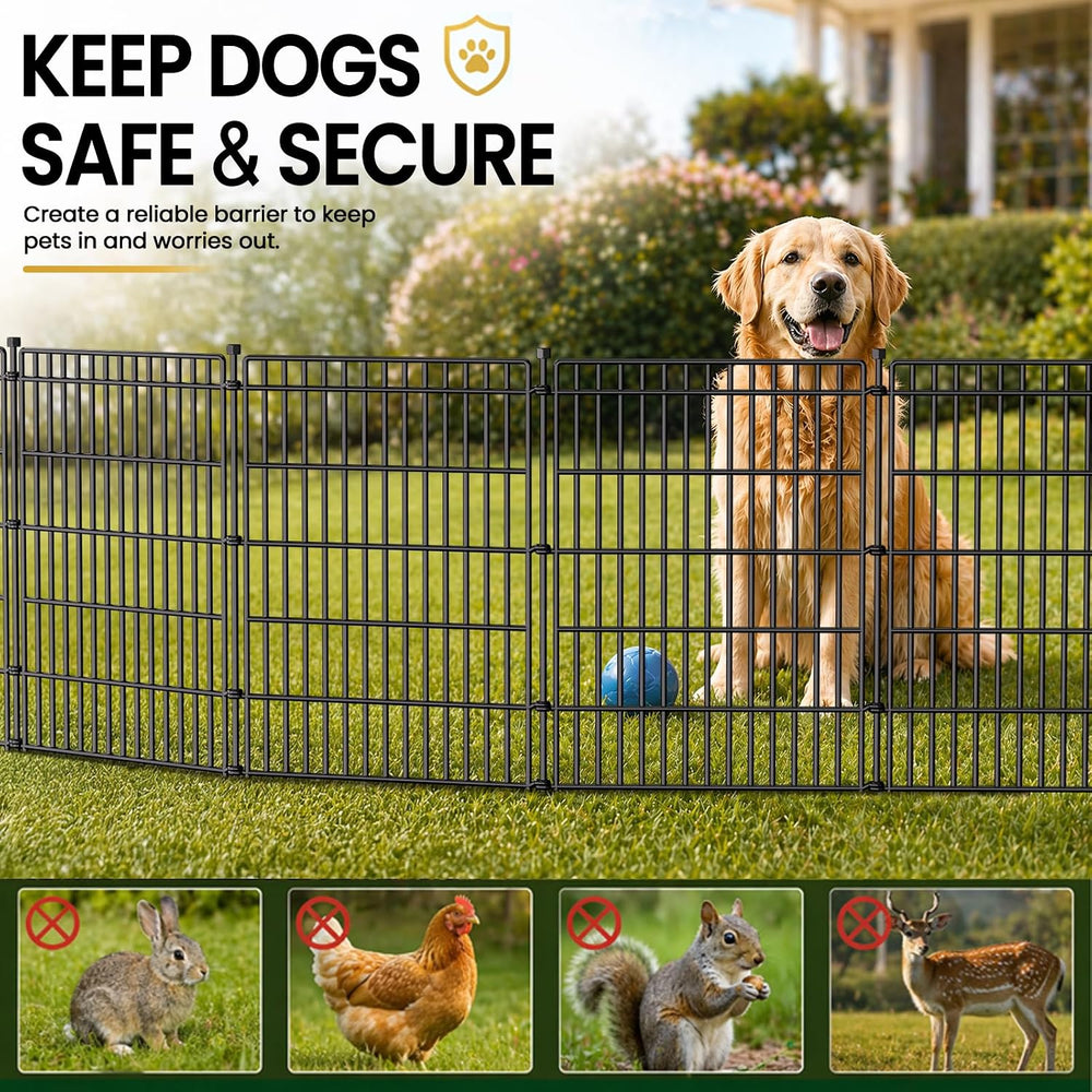 No Dig Garden Fence, Dog Fencing Outdoor for Yard, 5 Panels