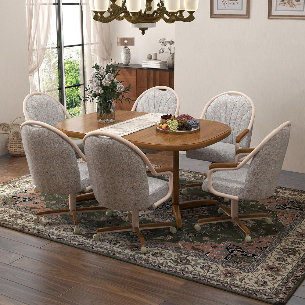 Chromcraft Bailey 1pc Swivel Kitchen Dining Chair - Light Sand-Chestnut