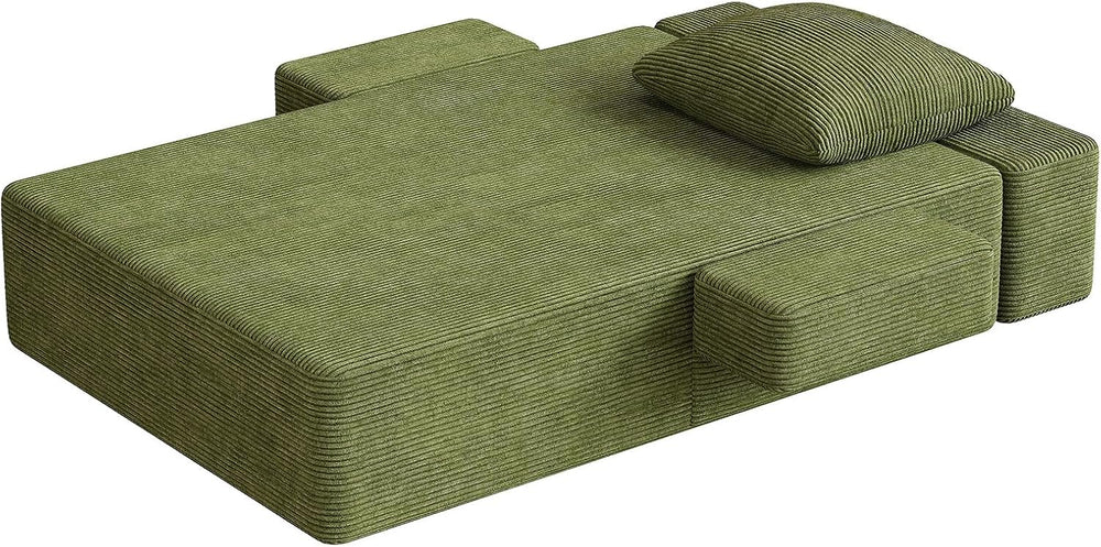 79.5" Oversized Boneless Chaise Lounge, Chaise Lounge Chair Indoor, Green
