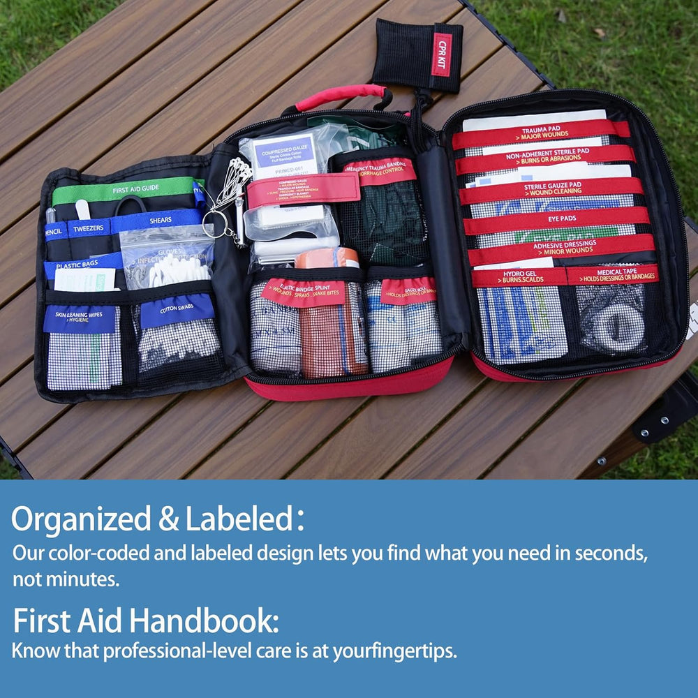 Besst Survivor Comprehensive First Aid Kit -Labeled Compartments for Trauma &...