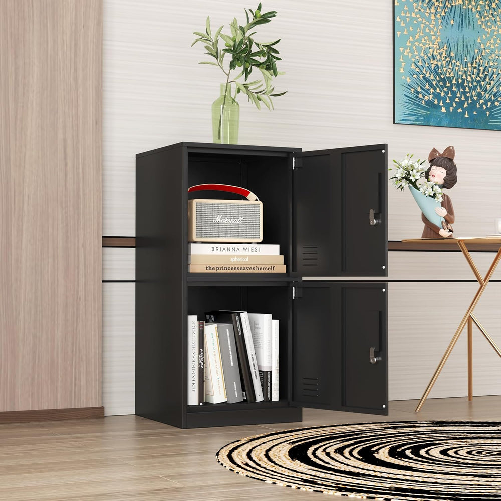 2 Door Metal Vertical Storage Locker for Home Office, School, Office, Home,Gy...