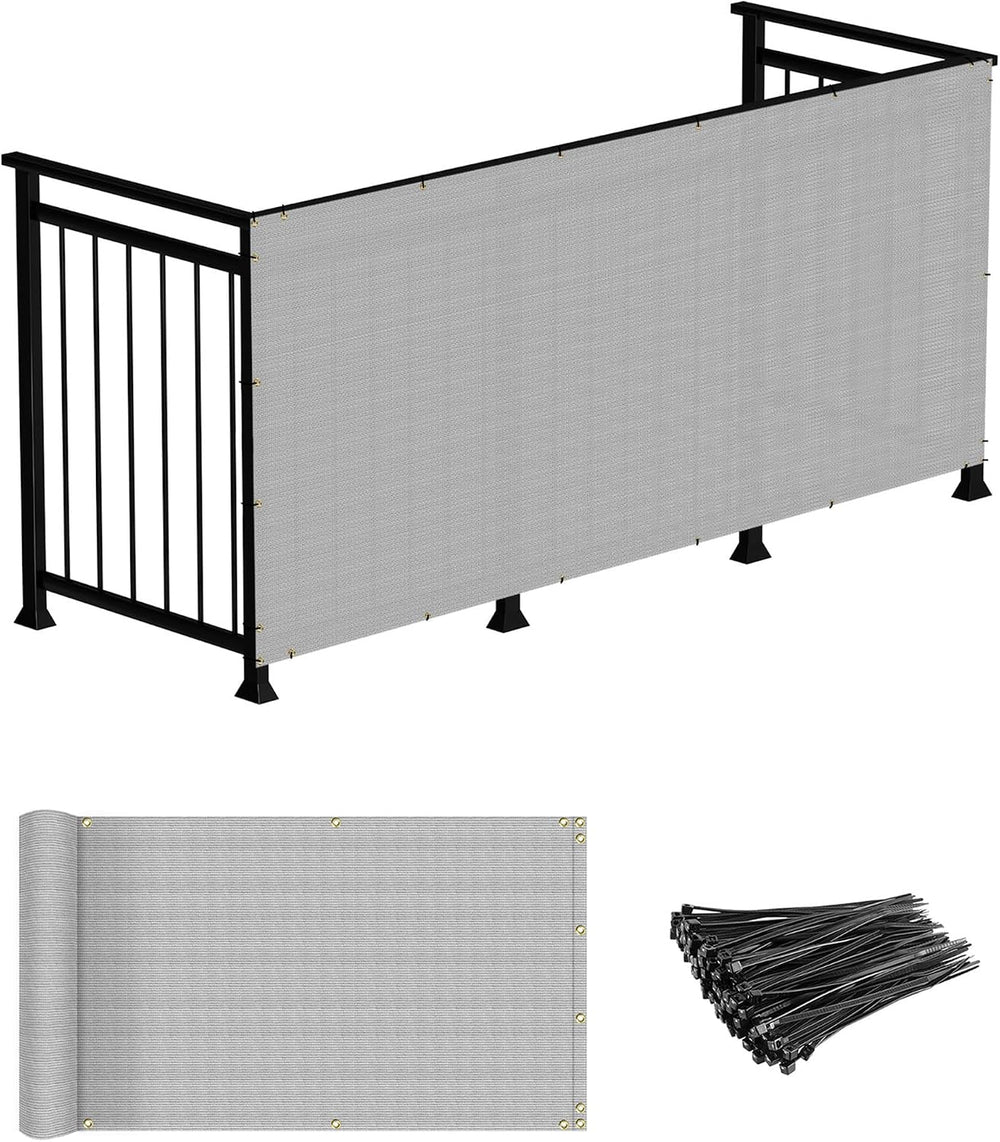 Windscreen4less 3'x50' Balcony Privacy Screen Cover for Apartment, Gray