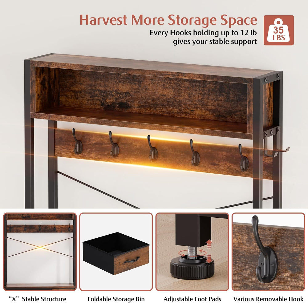 Hall Tree with Bench & 3 Drawers Storage 31.5" Coat Rack Entryway Or...