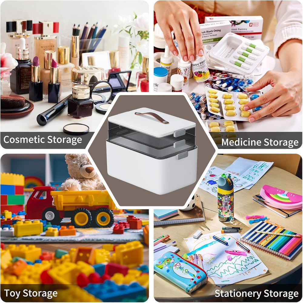 CTIME 3-Tier Medicine Organizer - Portable Medicine Cabinet with Handle