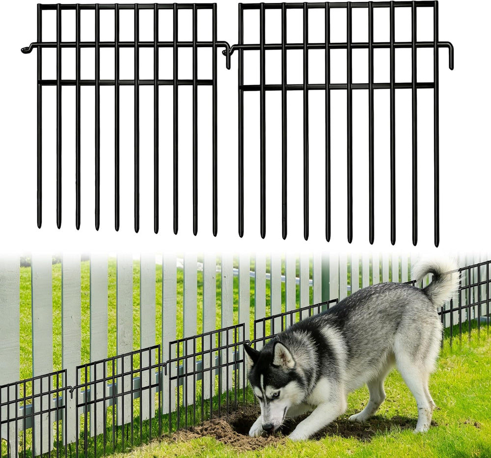 14 Panels Animal Barrier Fence, No Dig Fences, 13in(H) X 19.9ft(L) Garden Fen...