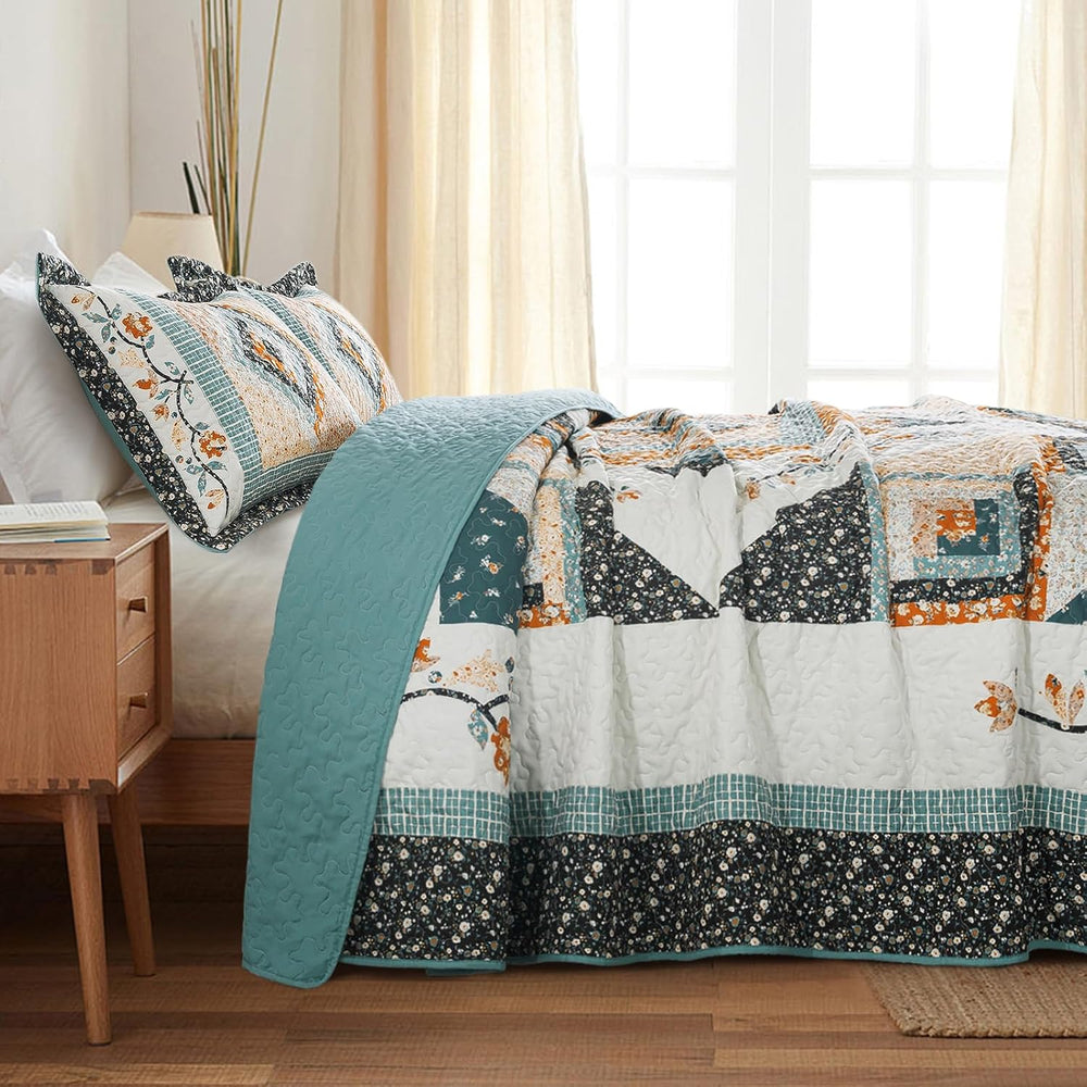 BEDIFANY Cotton King Size Quilt Sets, Lightweight King Quilt Bedding Set