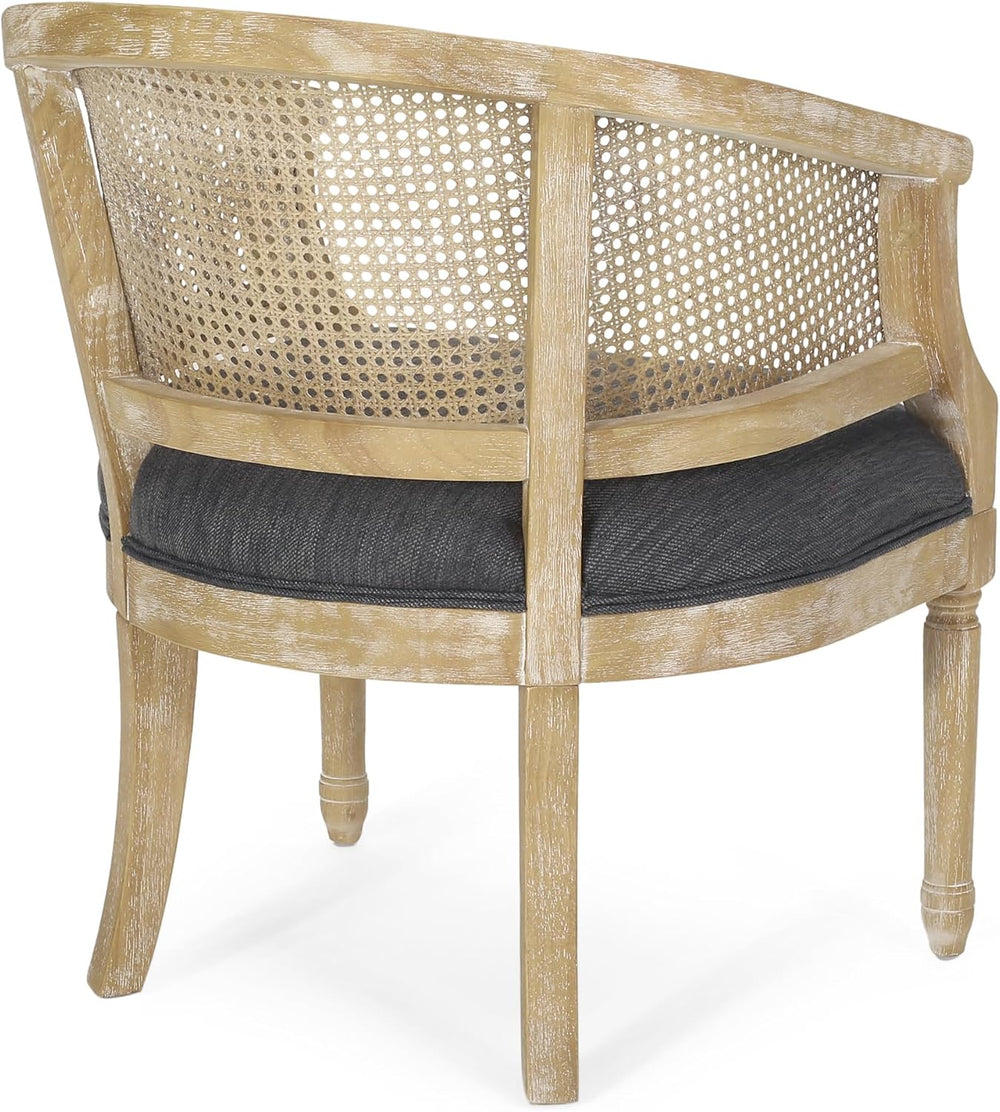 Mid Century Accent Chair, Armchair with Curved Backrest and Upholstered, Read...