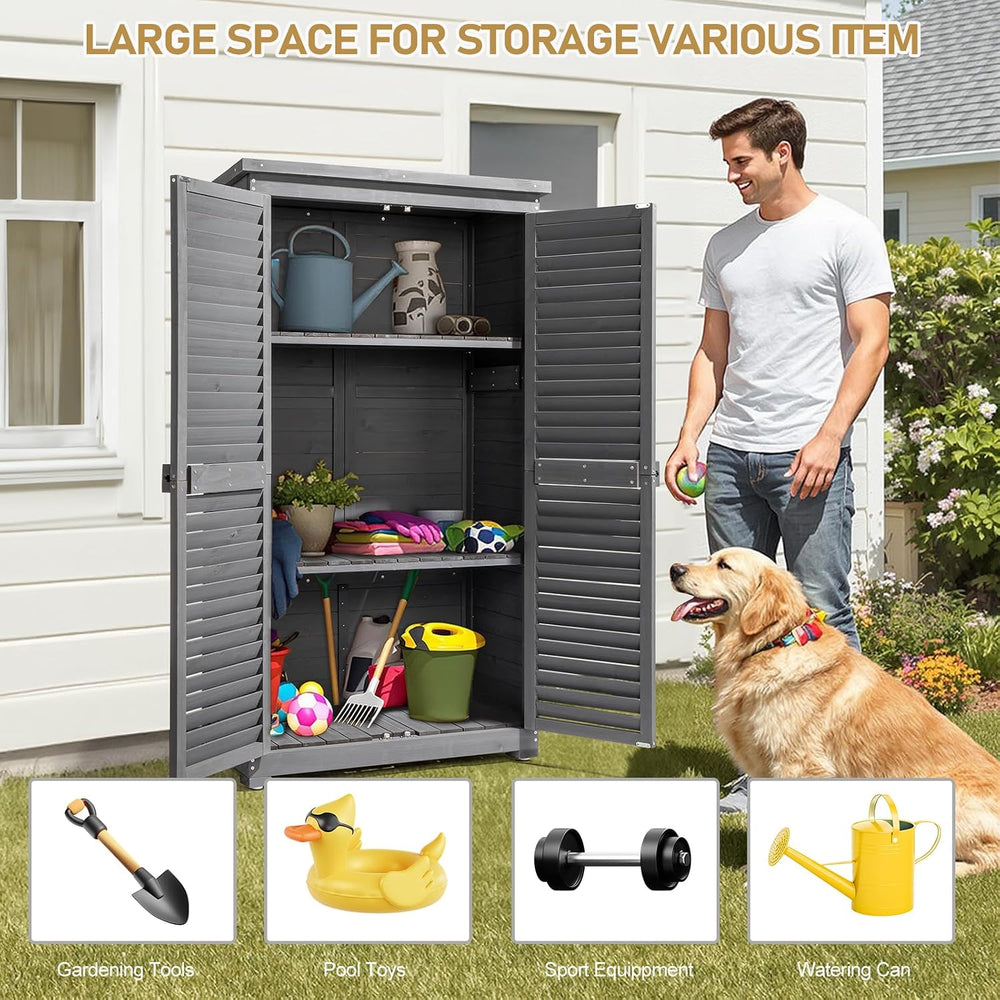 Outvita Outdoor Storage Cabinet, 63in, Grey