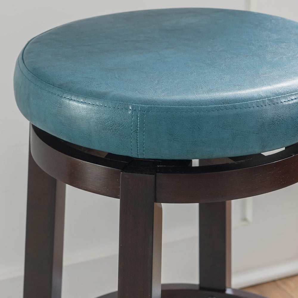 Linon Maya Counter, Brown Stool, 24", Teal
