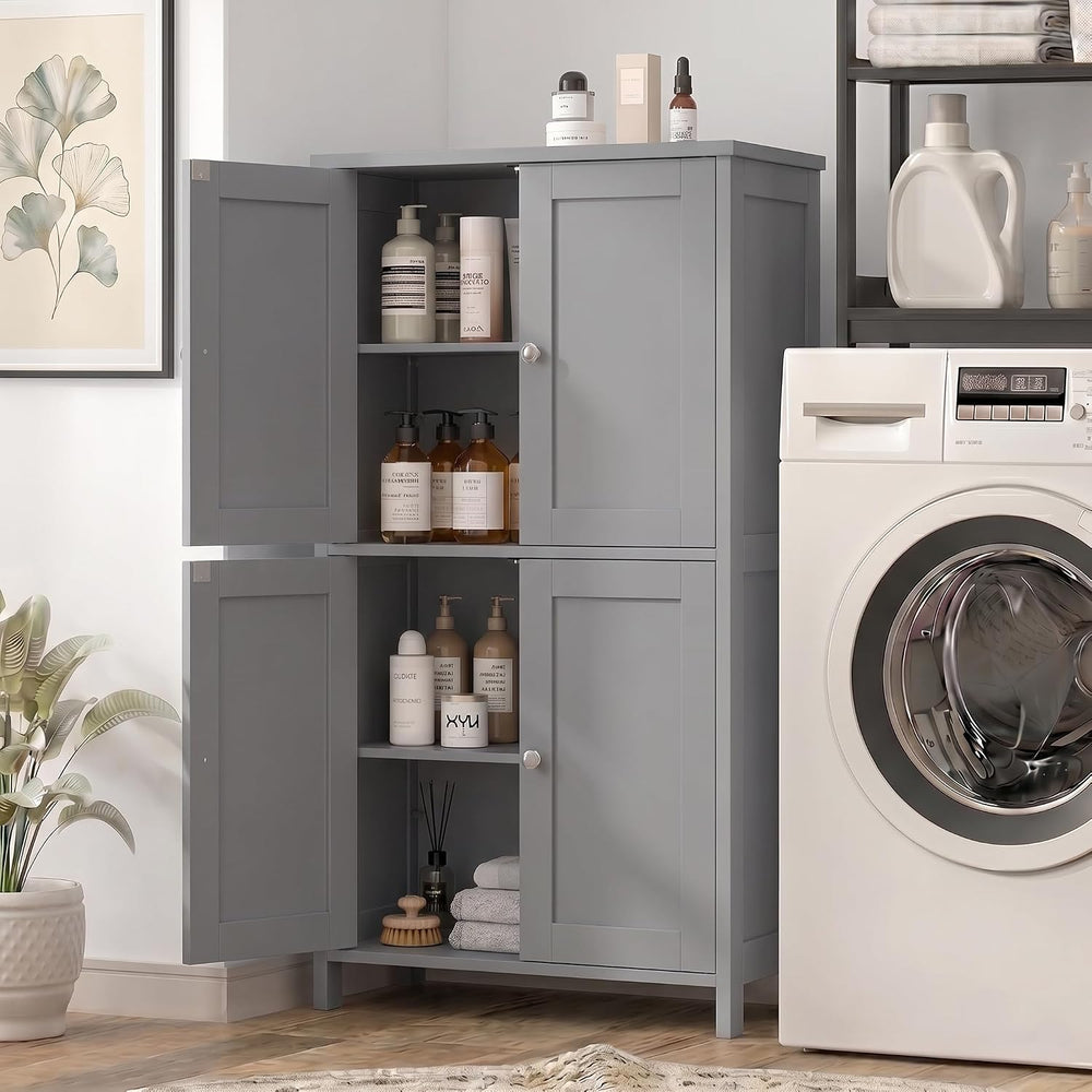 Vongrasig 43" Bathroom Storage Cabinet, Floor Cabinet with Doors, Grey