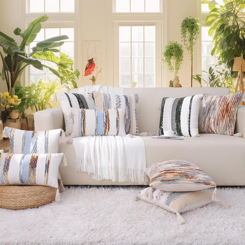 Simmore Fall Boho Decorative Rust Throw Pillow Covers 12X20 Set of 2