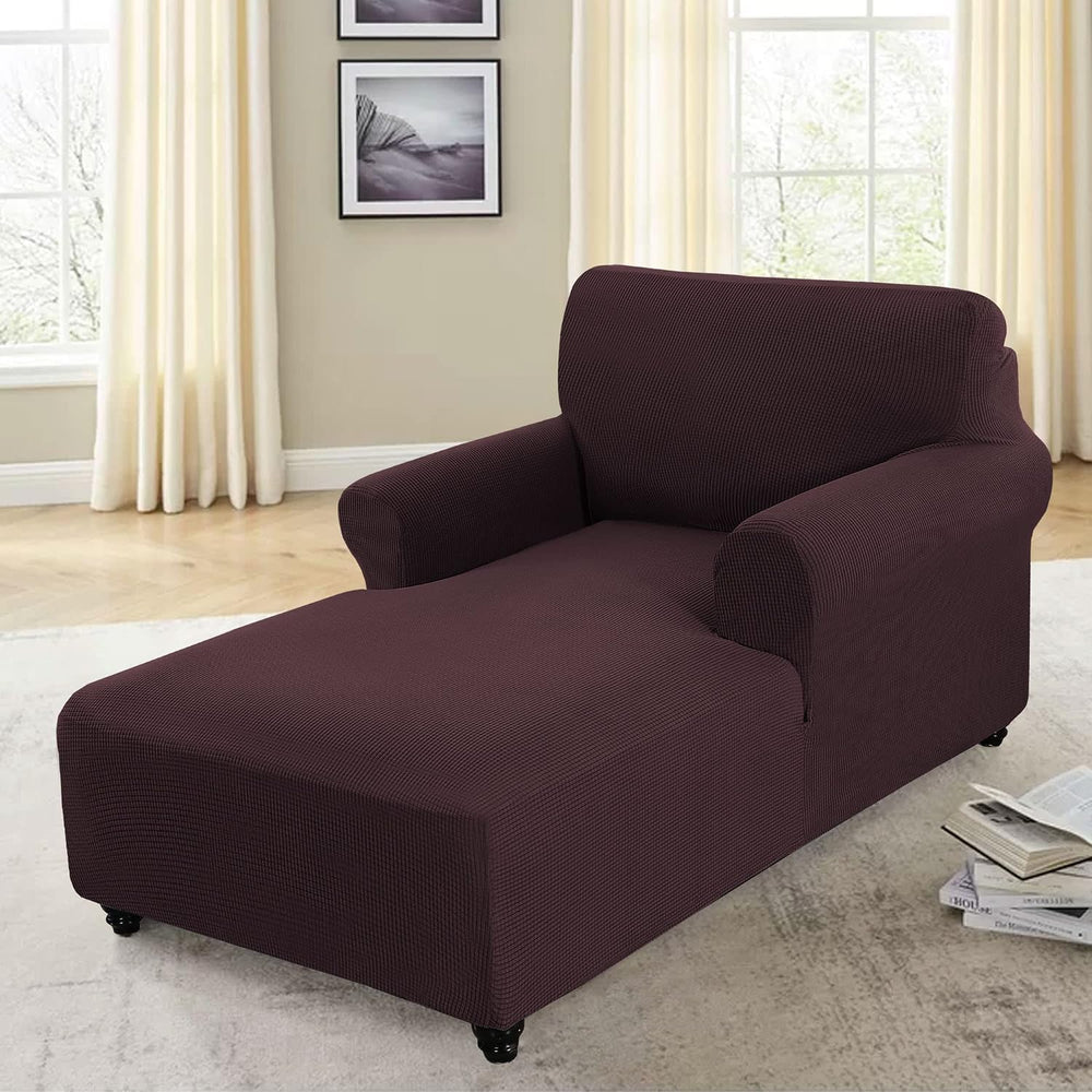 FantasDecor Chaise Lounge Cover Stretch Chair Lattice Slipcover with Armrests...