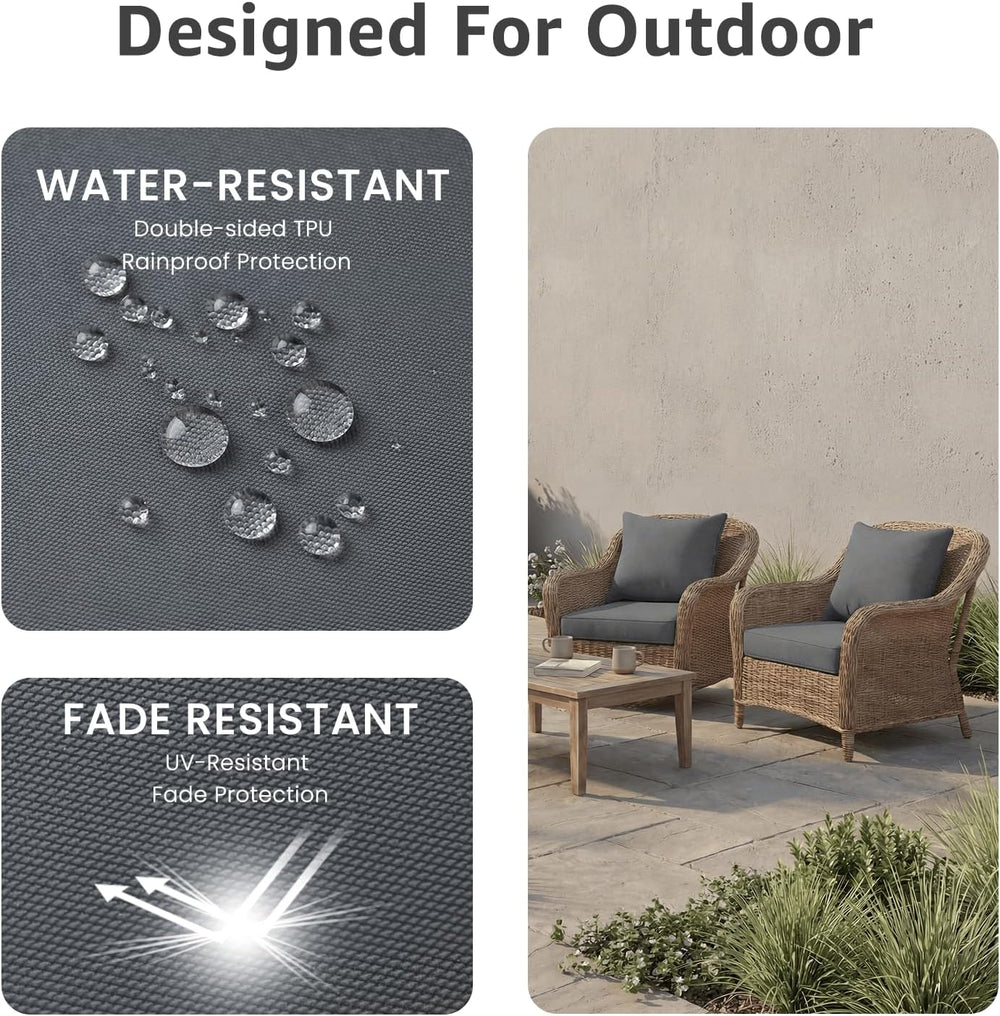 PatioGlow Outdoor Seat Cushion Set, 22" x 22" x 3.5", Set of 2...