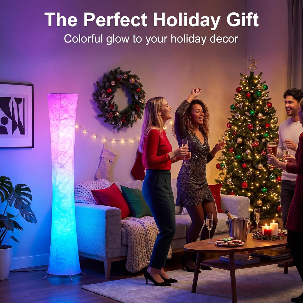 Bright LED RGB Corner Floor Lamp with App & Remote, Music Sync, Round