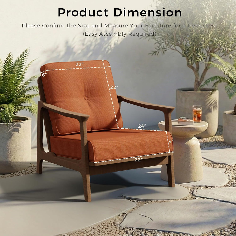 Patio Furniture Cushions Set, 22x25/22x24 Inch Outdoor Deep Seat Chair Cushio...