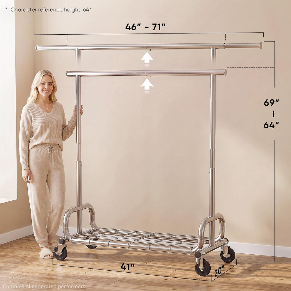 HOKEEPER Clothing Racks Heavy Duty Clothes Rack Adjustable Garment Rack