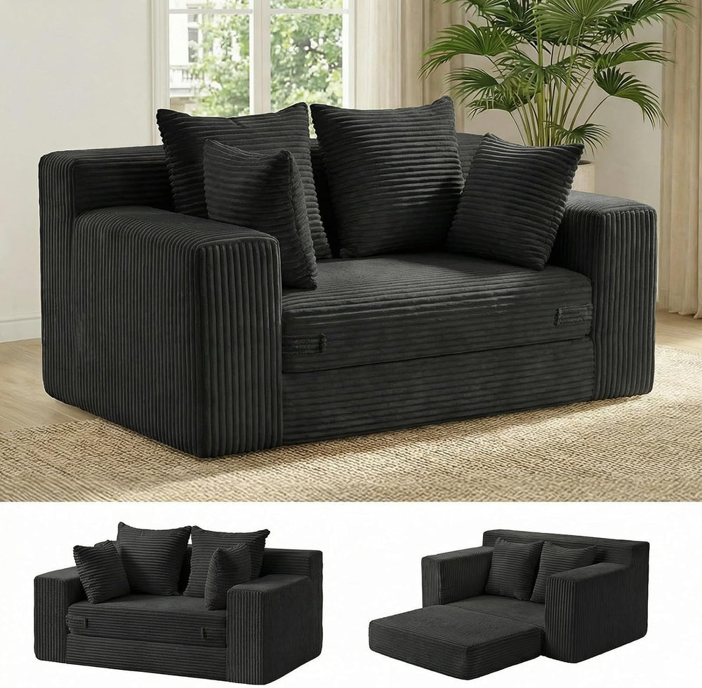 cidludto Boneless Couch Loveseat Sleeper, Convertible Sofa Bed Folding Couch ...