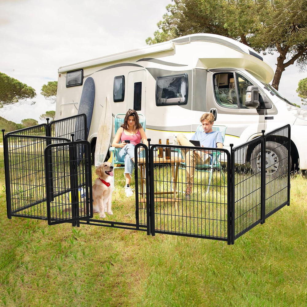 Getlay Garden Fencing 36 Inch High, 4 Panels Total 8.9 Ft(L) Dog Fence Outdoo...