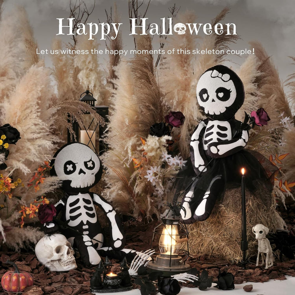 Phantoscope Happy Halloween Shaped Throw Pillow, Skeleton Girl Shaped Pillow,...