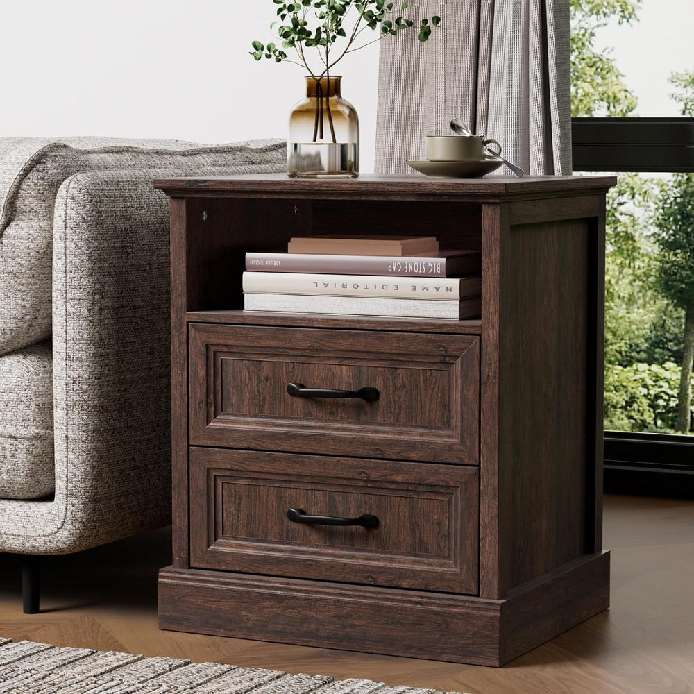 Tradare 3 Pcs Farmhouse Dresser and Nightstand Sets for Bedroom, 7 Drawer Dre...