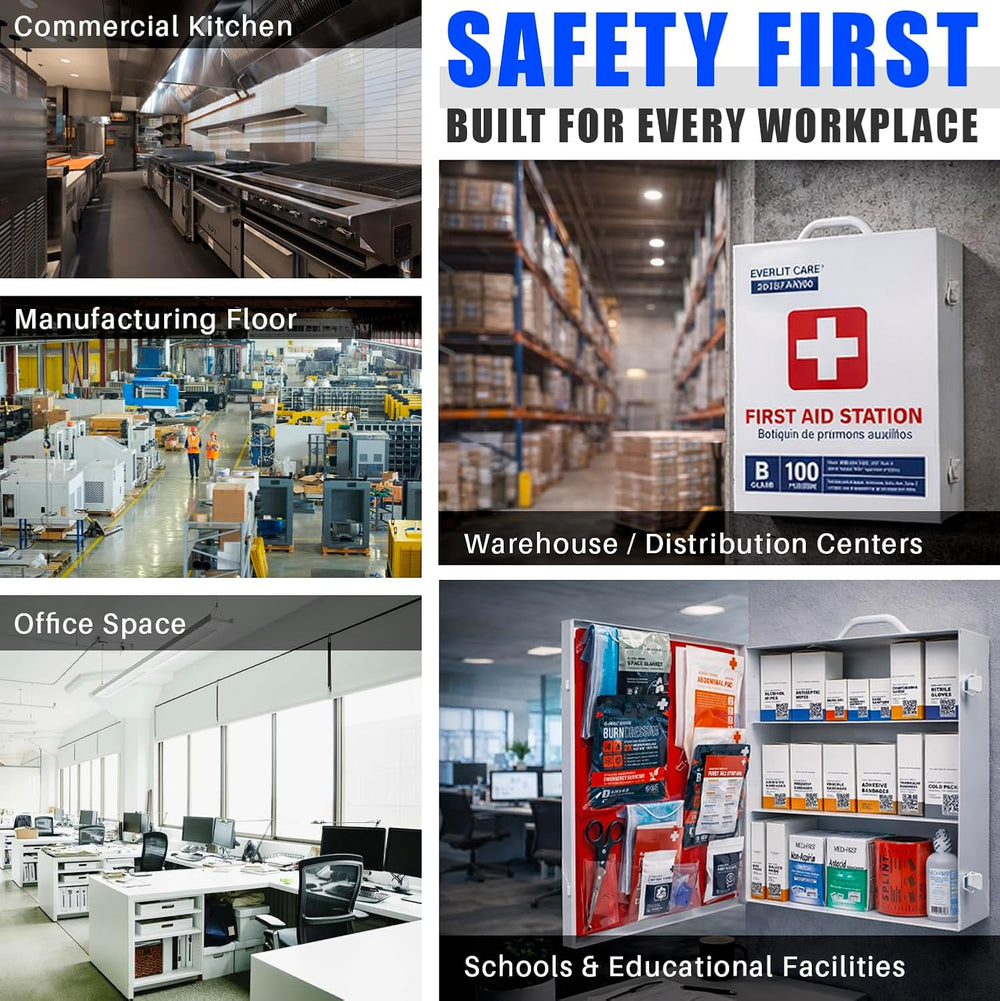 EVERLIT CARE 3-Shelf OSHA-Compliant First Aid Kit, ANSI Class B+ 100 Person E...