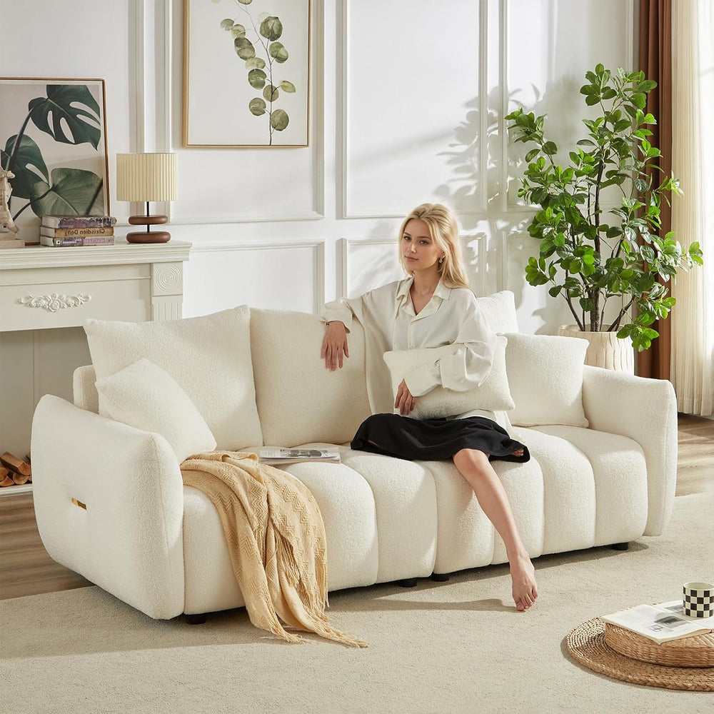Antetek Teddy Fabric Sofa Set for Living Room, 2 Pieces Modern Deep Seat Over...