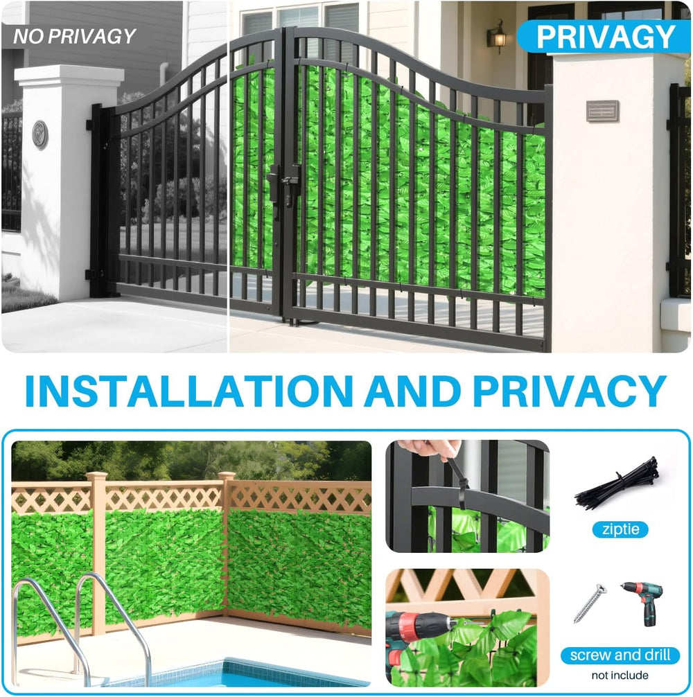 Patio Paradise 6'x14'-1Pc Faux Ivy Fence Privacy Screen Artificial Gr...