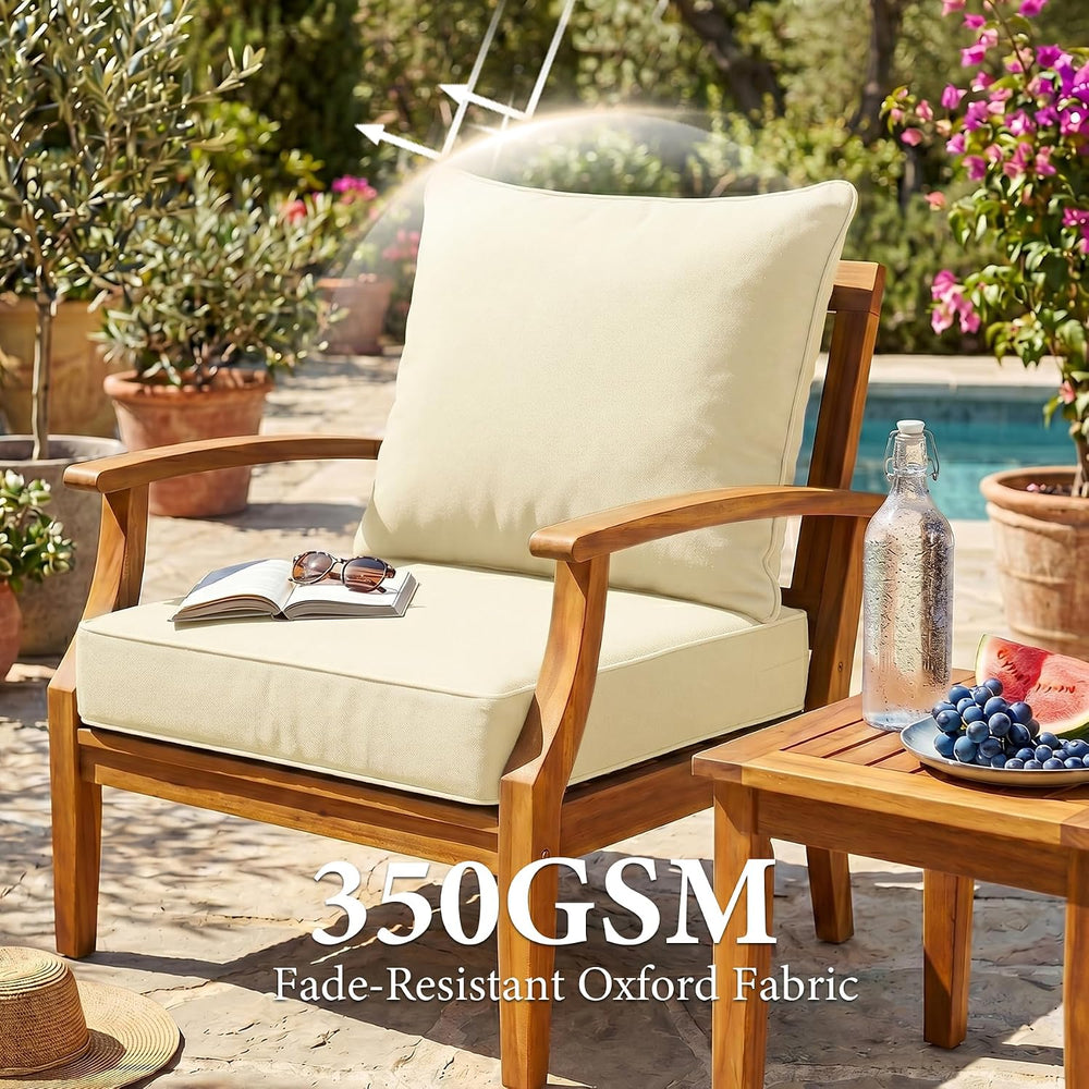 Outdoor Chair Cushions, 19 x 19 Water-Resistant Patio Seat Cushion Beige