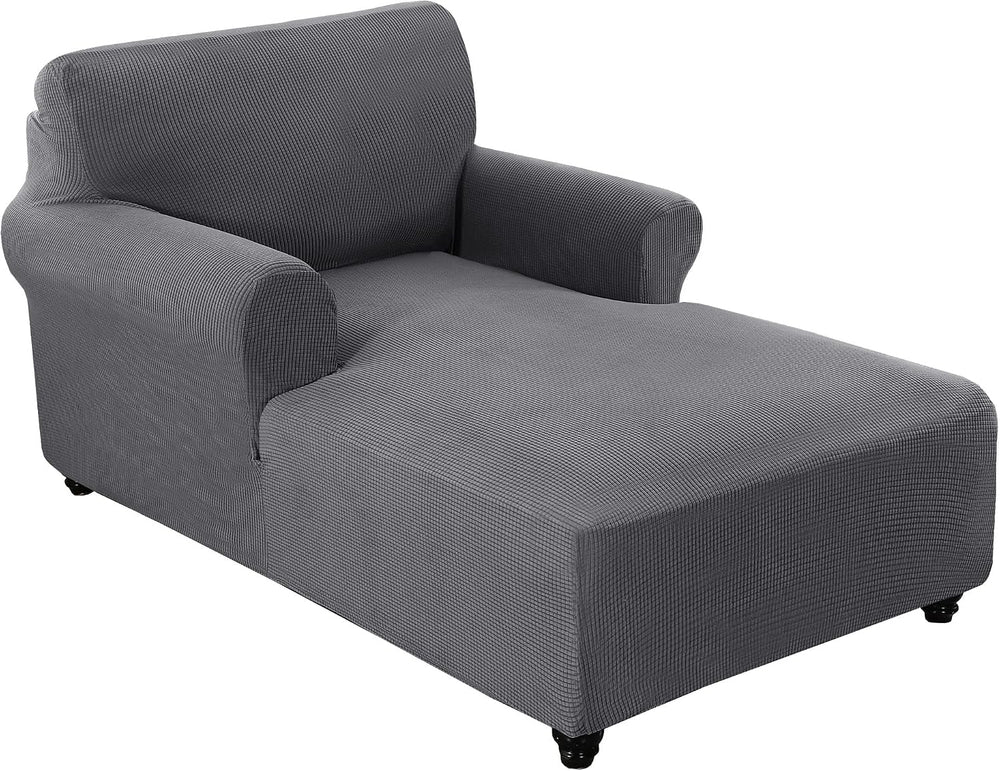 FantasDecor Chaise Lounge Cover Stretch Chair Lattice Slipcover with Armrests...