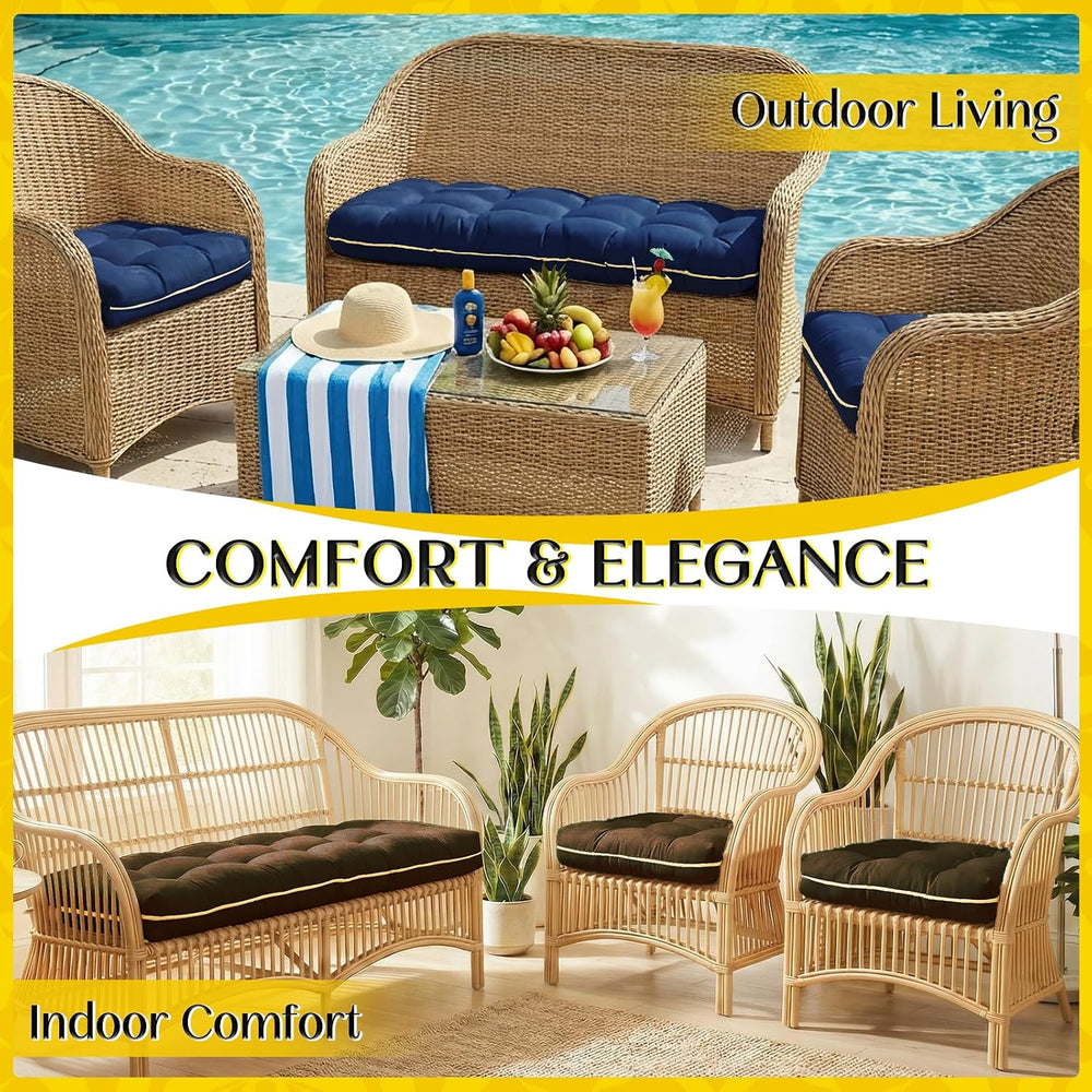 1 MIDDLE ONE Wicker Chair Cushions 3 Pieces Set for Outdoor Furniture, Replac...