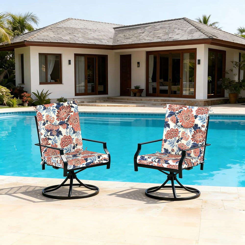 DYTXIII Outdoor High Back Chair Cushions Set of 2, 44x20 in Water Repellent P...